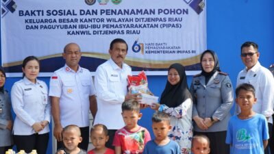 Tebar Kebaikan Dalam Menyambut HBP ke-61, Lapas Pekanbaru Bersama Kanwil Ditjenpas Riau Gelar Baksos dan Penanaman Pohon di Tiga Panti Asuhan Pekanbaru