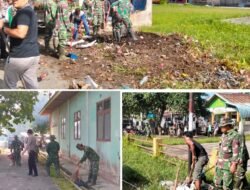 TMMD ke-124 Kodim 0320 Dumai Sasar Kebersihan Lingkungan, Pasar Minggu Bukit Kayu Kapur Bersih Bersama TNI dan Warga