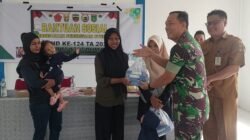Pemberian Bantuan Sosial Percepatan Penurunan Stunting di Kelurahan Bukit Kayu Kapur dalam Rangkaian TMMD Ke-124 Kodim 0320 Dumai