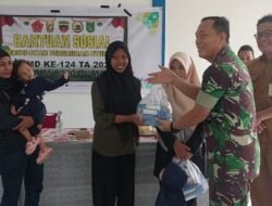Pemberian Bantuan Sosial Percepatan Penurunan Stunting di Kelurahan Bukit Kayu Kapur dalam Rangkaian TMMD Ke-124 Kodim 0320 Dumai