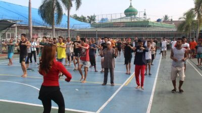 Warga Binaan Lapas Kelas ll A Pekanbaru Rutin Laksanakan Senam Bersama