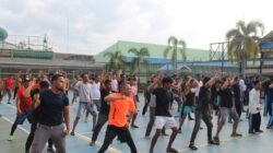 Senam Pagi Warga Binaan Lapas Pekanbaru : Wujudkan Tubuh Sehat, Jiwa Kuat