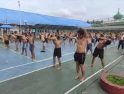 Semangat Jaga Kesehatan Fisik dan Mental, Warga Binaan Lapas Pekanbaru Ikuti Senam dan Bermain Musik Bersama