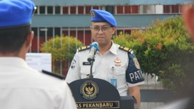 Pimpin Apel Pagi, Kasi Kamtib Lapas Pekanbaru Tekankan Disiplin dan Kesiapsiagaan Dalam Bulan Ramadhan