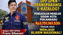 Transparansi E-Katalog? SPKN Minta Kejaksaan Usut Pengadaan Disdik Kota Pekanbaru