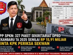 DPP SPKN: 327 Paket Sekretariat DPRD Pekanbaru TA 2025 Senilai Rp 15,91 Miliar Minta KPK Periksa Sekwan