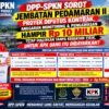 DPP-SPKN: PROYEK JEMBATAN PEDAMARAN II DIPUTUS KONTRAK ANGGARAN MONITORING DAN PENGAWASAN TAHUN 2023-2026 RP 10 MILIAR TETAP DIALIRKAN TANPA KEGIATAN FISIK. UNTUK APA UANG ITU DIBAYARKAN?