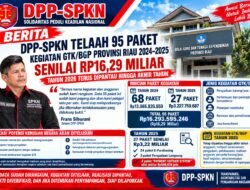 DPP-SPKN Soroti 95 Paket GTK/BGP Provinsi Riau Tahun 2024-2025 Besar Anggaran Rp16,29 M