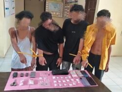 Polsek Kubu Polres Rokan Hilir Ringkus 4 Pengedar Sabu, 103,19 Gram Narkotika Diamankan