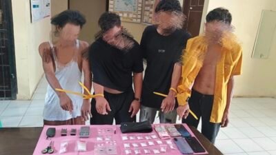 Polsek Kubu Polres Rokan Hilir Ringkus 4 Pengedar Sabu, 103,19 Gram Narkotika Diamankan